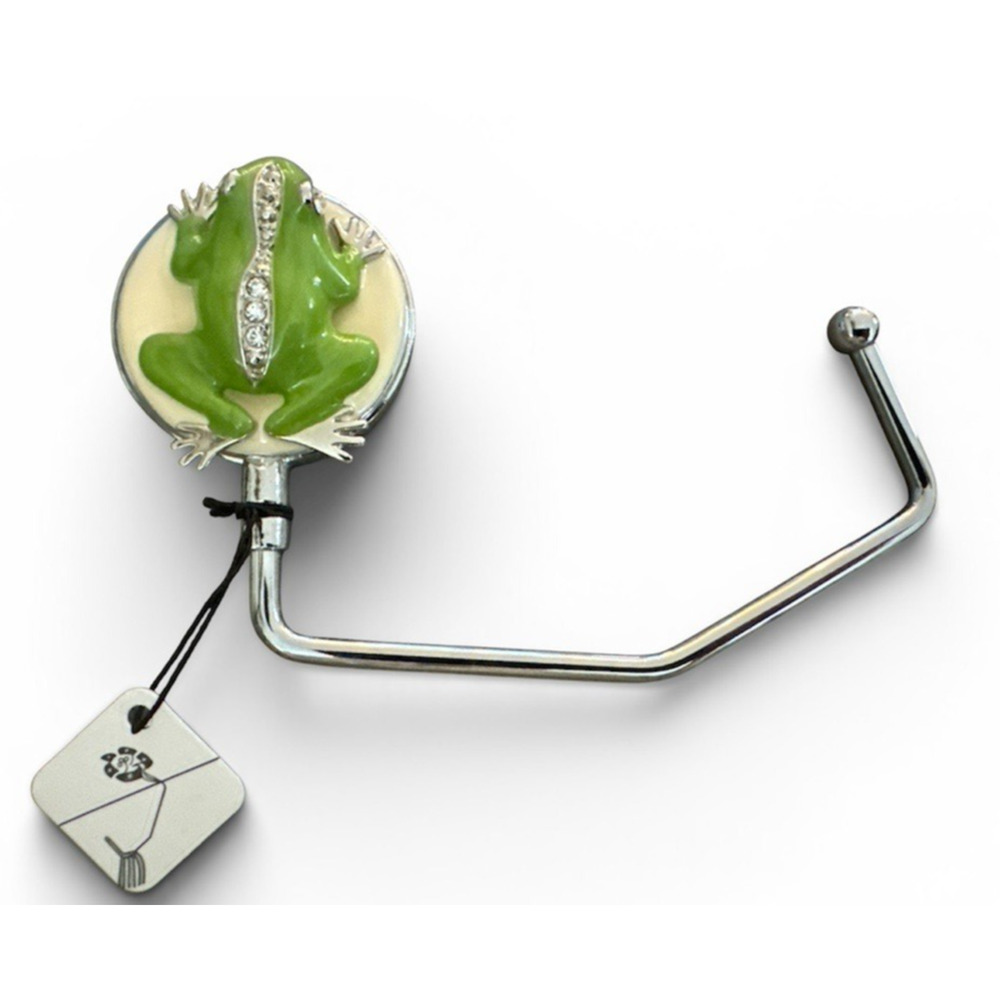 SPRING STREET CRYSTAL FROG HANDBAG HOLDER PURSE HOOK NEW
